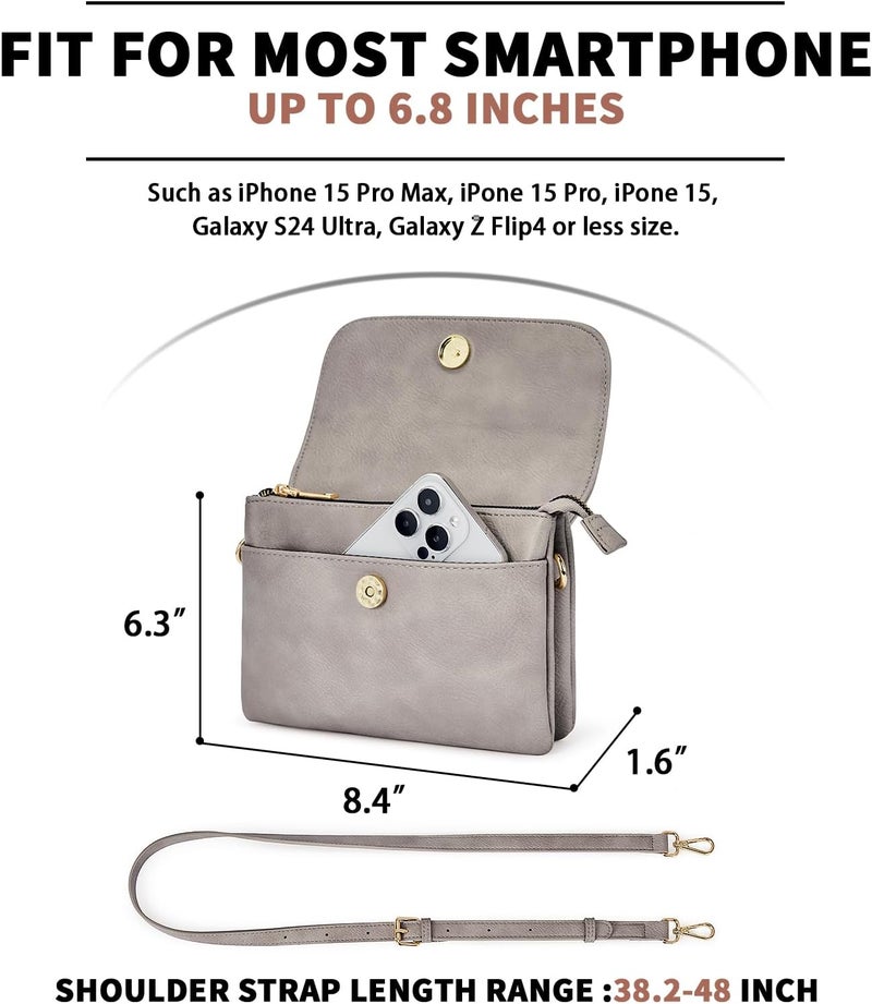 CHOLISS Small Crossbody Bags for Women, Vegan Leather Cell Phone Purse, Mini Travel Purse with Adjustable Strap Womens Gifts - Image 2